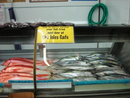 Suisan Fish market with fresh catch in Hilo,HI