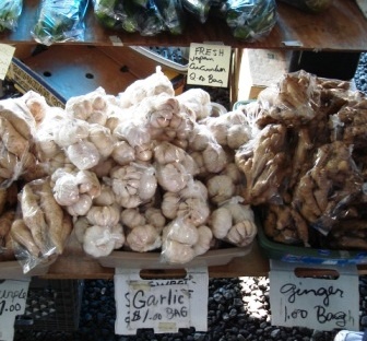 Garlic at Farmers Market in Hilo, Hawaii