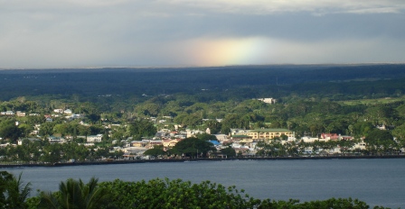 Rainbow over Hilo town